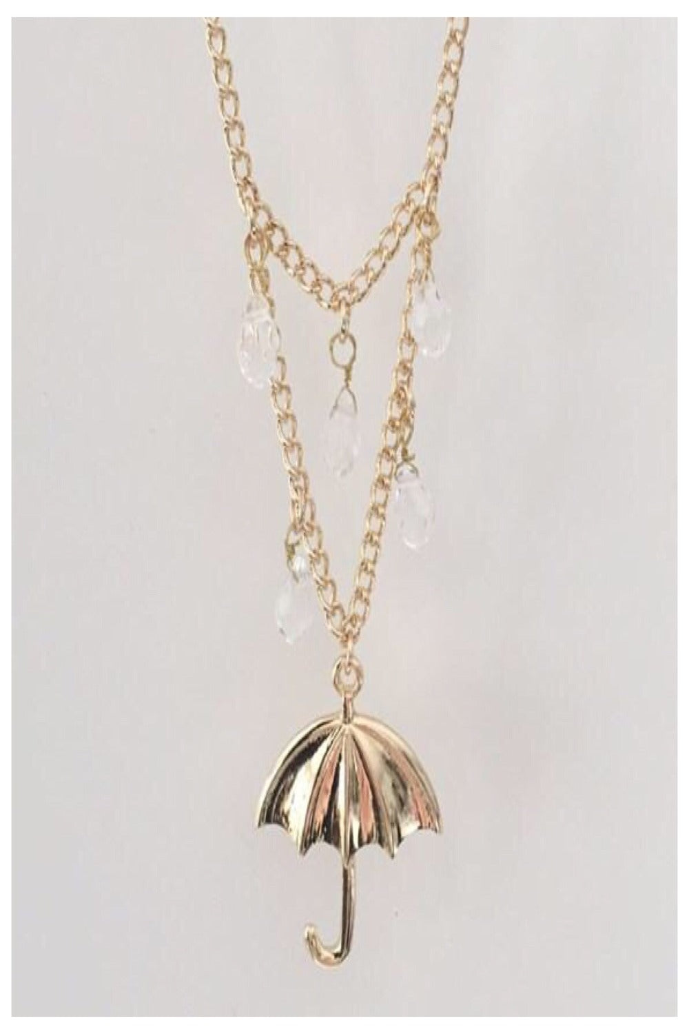 Raindrops and Umbrella Necklace - Final Sale